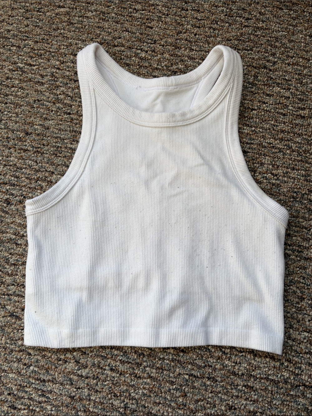 BuffBunny White Ribbed Cropped Tank